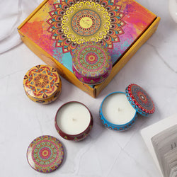 Morrocan Tin Candle Gift Set of 4