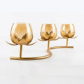 Luxury Metallic Lotus Flower Candle Caddy – Indian Festive Diwali Centerpiece & Premium Housewarming Gift I-164-A