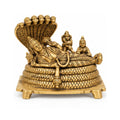Handcrafted Brass Anantha Sayanam Vishnu Idol – Reclining Lord Vishnu on Sheshnag Couch with Goddess Lakshmi BR-351-A