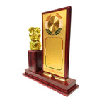 Premium Wooden Recognition Shield with Golden Plate and Fiber Ashoka Lion Emblem Pillar M-615-A