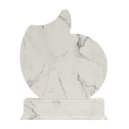 Elegant White Marble-Texture Curved Trophy with Black Circular Plaque M-565