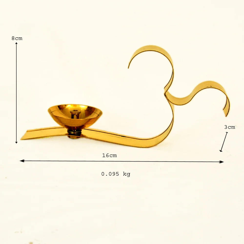 Brass Om Symbol Diya for Pooja BR-211-A