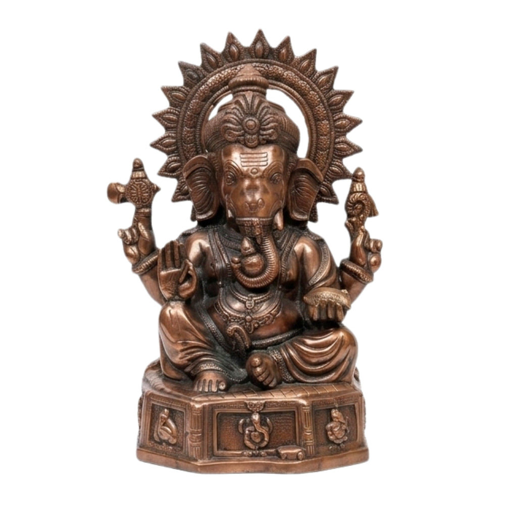 Elegant Gunmetal Copper Finished Lord Ganesha Metal Idol G-212-A