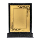 Premium Black Marble-Texture Rectangular Memento with Gold Artistic Border M-322