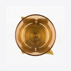 Elegant Gold Vine Pillar Candle Holder – Single Metal Hurricane T-Light Stand with Amber Glass – Modern Table Centerpiece for Living Room & Weddings I-147-B