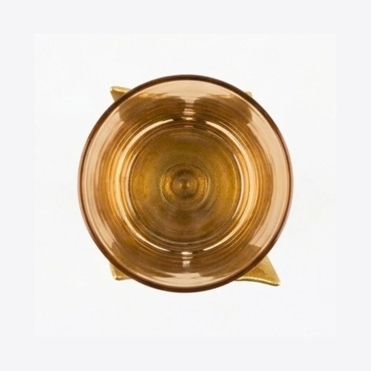 Elegant Gold Vine Pillar Candle Holder – Single Metal Hurricane T-Light Stand with Amber Glass – Modern Table Centerpiece for Living Room & Weddings I-147-B