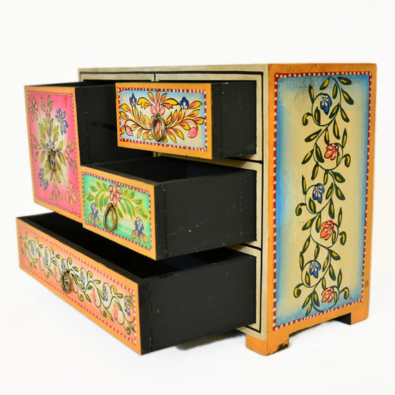 Handcrafted Wooden Mini Chest of Drawers WD-9-A