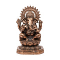 Antique Gunmetal Copper Finished Lord Ganesha Gunmetal Idol with Sunburst Halo G-281-A