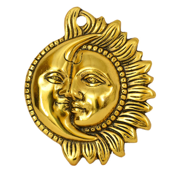 Golden Sun & Moon Wall Hanging Symbol of Balance & Harmony W-95-A