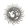 Intricate Metal Om Sun Wall Hanging Plaque – Spiritual Indian Home Decor W-94-A-S
