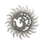 Intricate Metal Om Sun Wall Hanging Plaque – Spiritual Indian Home Decor W-94-A-S