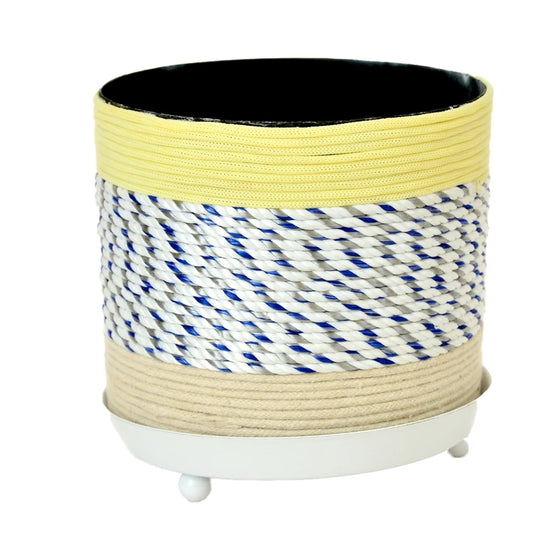 Handcrafted Rope Wrapped Planter with Drainage Tray I-113-A