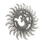 Intricate Metal Om Sun Wall Hanging Plaque – Spiritual Indian Home Decor W-94-A-S