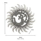 Intricate Metal Om Sun Wall Hanging Plaque – Spiritual Indian Home Decor W-94-A-S