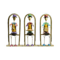 Handmade Tribal Style Metal Musician Set – Unique Tabletop Shelf Sitter & Festive Housewarming Gift I-315-A
