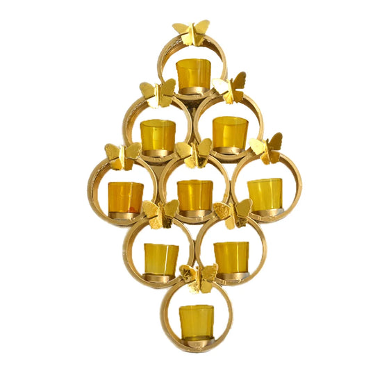 Golden Butterfly Wall Tea Light Holder I-90-A