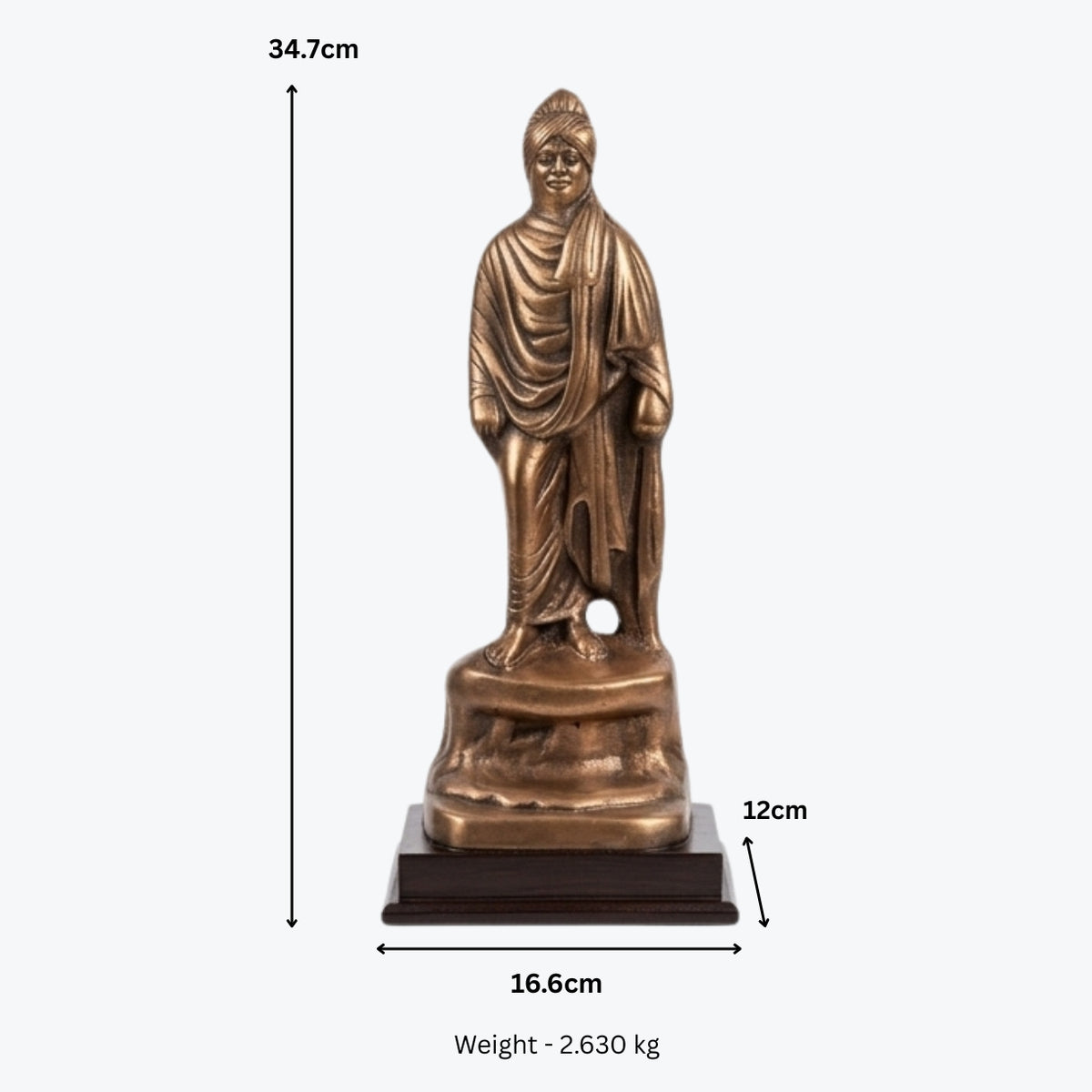Premium Gunmetal Copper Finished Swami Vivekananda Standing Gunmetal Statue G-46-B