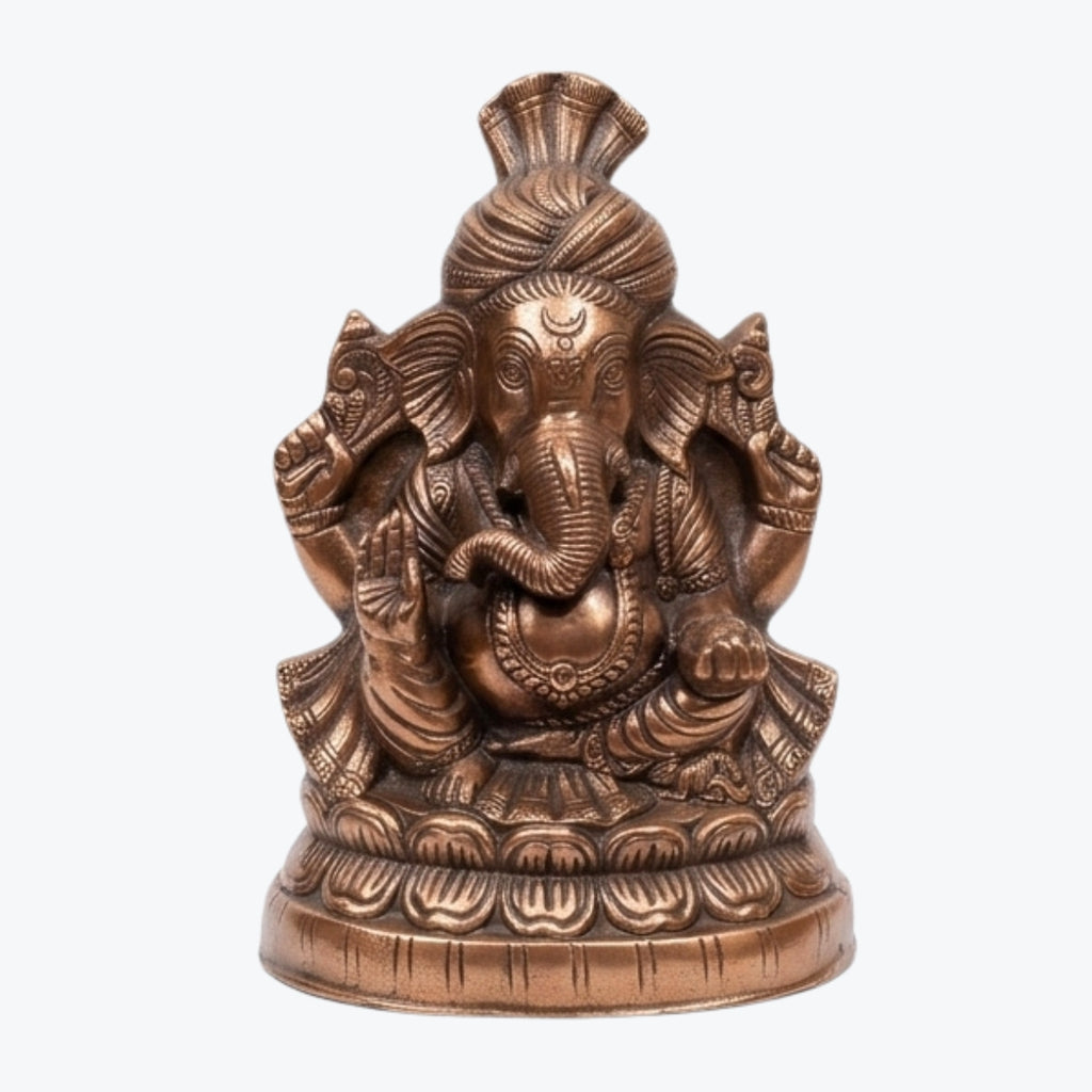 Handcrafted Lord Ganesha Idol in Premium Gunmetal Copper Finish G-282-A