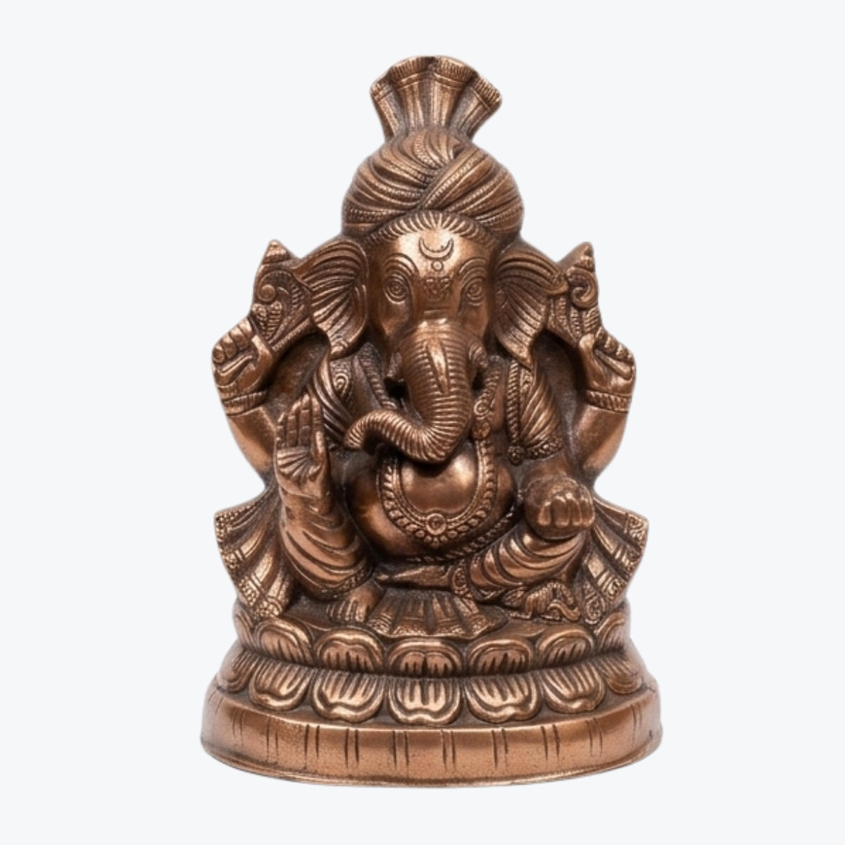 Handcrafted Lord Ganesha Idol in Premium Gunmetal Copper Finish G-282-A