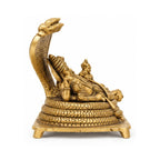 Handcrafted Brass Anantha Sayanam Vishnu Idol – Reclining Lord Vishnu on Sheshnag Couch with Goddess Lakshmi BR-351-A