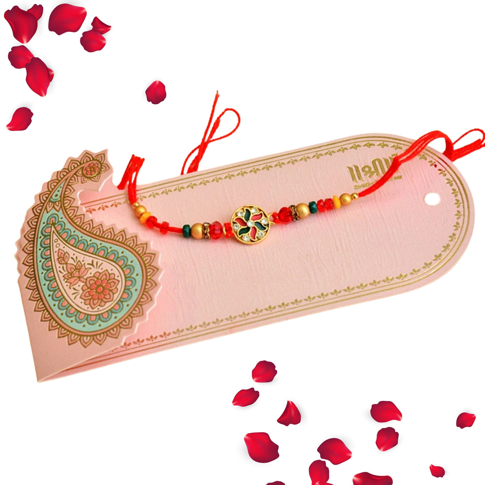 Handcrafted Designer Multicolor Beaded Rakhi – RK-4