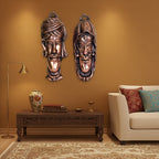 Handcrafted Metal Rajasthani Face Wall Hangings - Set of 2, G-12-B