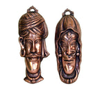 Handcrafted Metal Rajasthani Face Wall Hangings - Set of 2, G-12-B