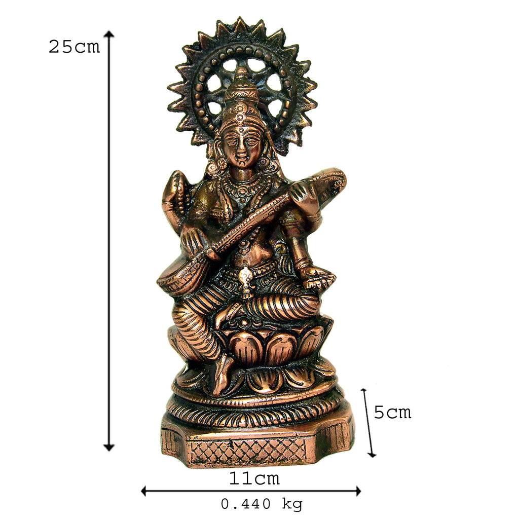 Handcrafted Metal Saraswati Statue - Goddess of Knowledge and Arts G-202-A-WS