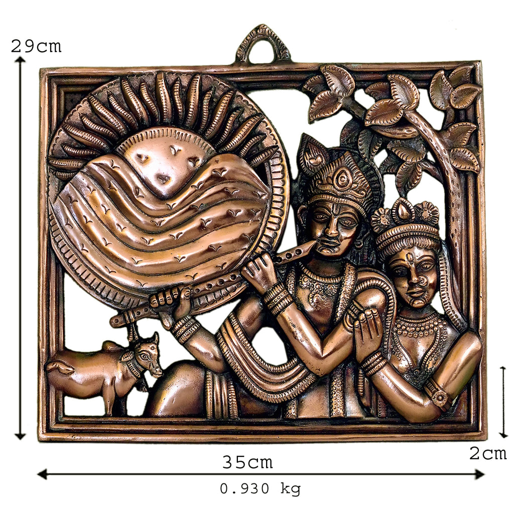 Handcrafted Radha Krishna Metal Wall Hanging G-259-A