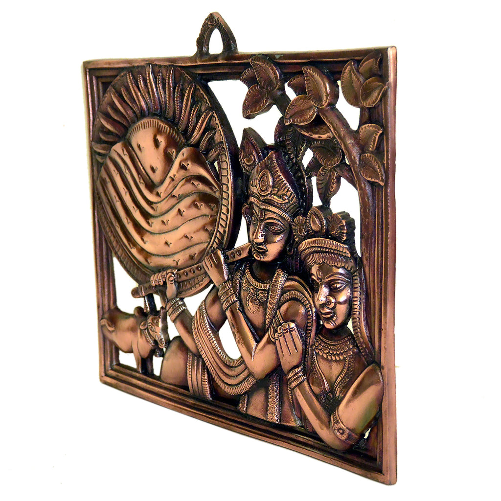 Handcrafted Radha Krishna Metal Wall Hanging G-259-A