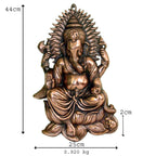 Handcrafted Metal Ganesha Statue with Intricate Detailing G-263-A