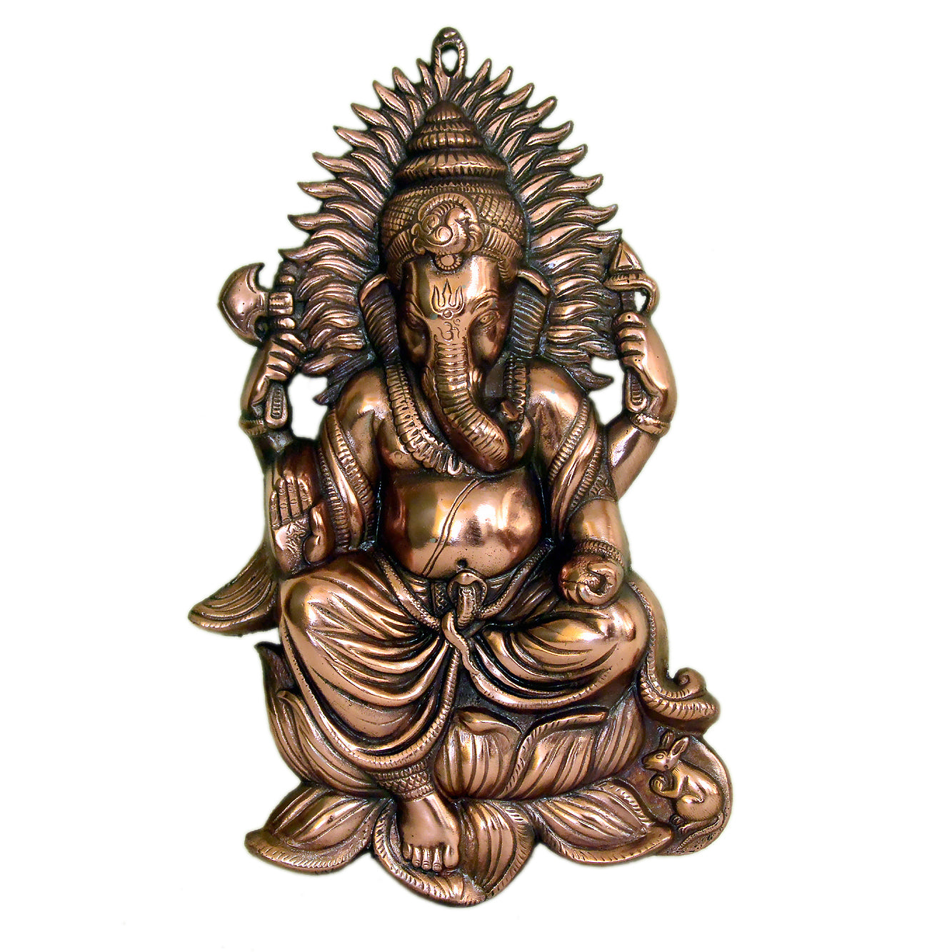 Handcrafted Metal Ganesha Statue with Intricate Detailing G-263-A
