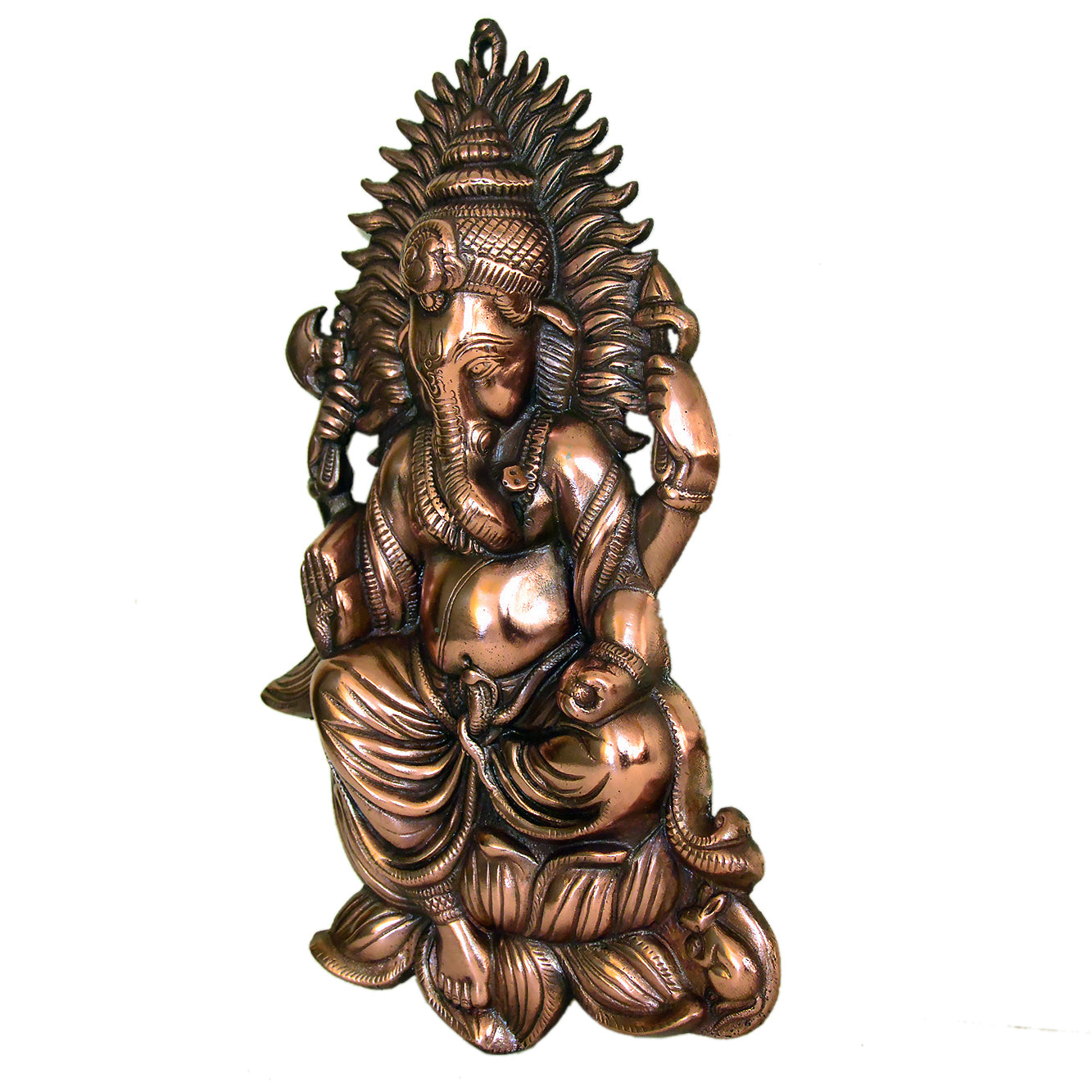 Handcrafted Metal Ganesha Statue with Intricate Detailing G-263-A