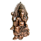 Handcrafted Metal Ganesha Statue with Intricate Detailing G-263-A