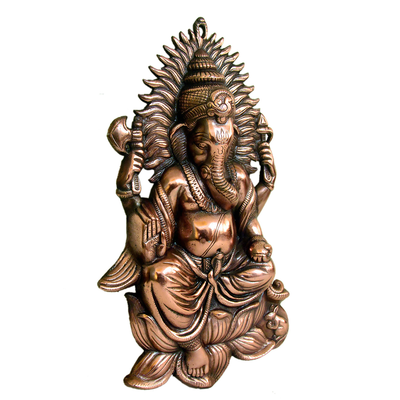 Handcrafted Metal Ganesha Statue with Intricate Detailing G-263-A