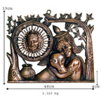 Radha Krishna Metal Wall Art with Sun and Tree of Life G-265-A