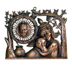 Radha Krishna Metal Wall Art with Sun and Tree of Life G-265-A
