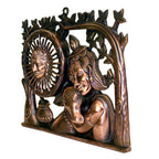 Radha Krishna Metal Wall Art with Sun and Tree of Life G-265-A