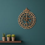 Metal Nataraja Wall Hanging with Om Symbols - Handcrafted Shiva Wall Decor G-266-A