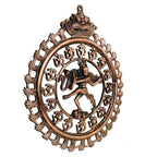 Metal Nataraja Wall Hanging with Om Symbols - Handcrafted Shiva Wall Decor G-266-A