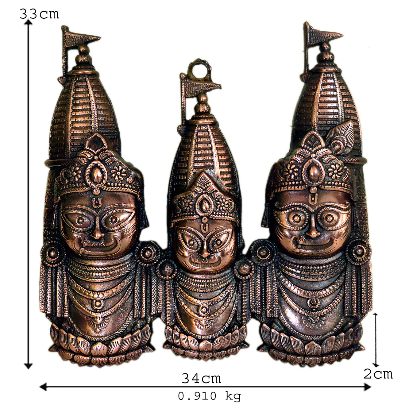 Jagannath Balabhadra Subhadra Idol Set Metal G-271-A