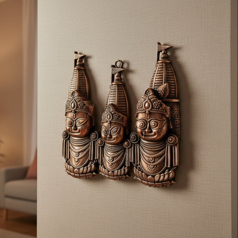 Jagannath Balabhadra Subhadra Idol Set Metal G-271-A