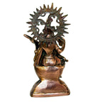 Metal Saraswati Statue with Sun Halo G-38-C