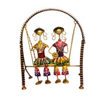 Metal Swing Showpiece with Hand-Painted Figurines I-199-A