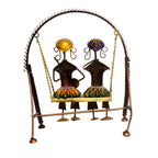 Metal Swing Showpiece with Hand-Painted Figurines I-199-A