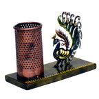Handcrafted Peacock Pen Holder I-214-B