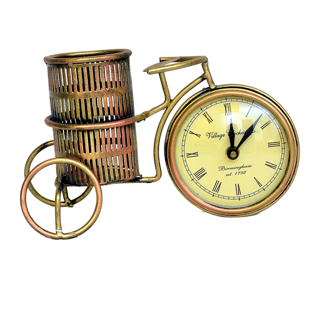Vintage Bicycle Clock with Pen Holder I-215-A