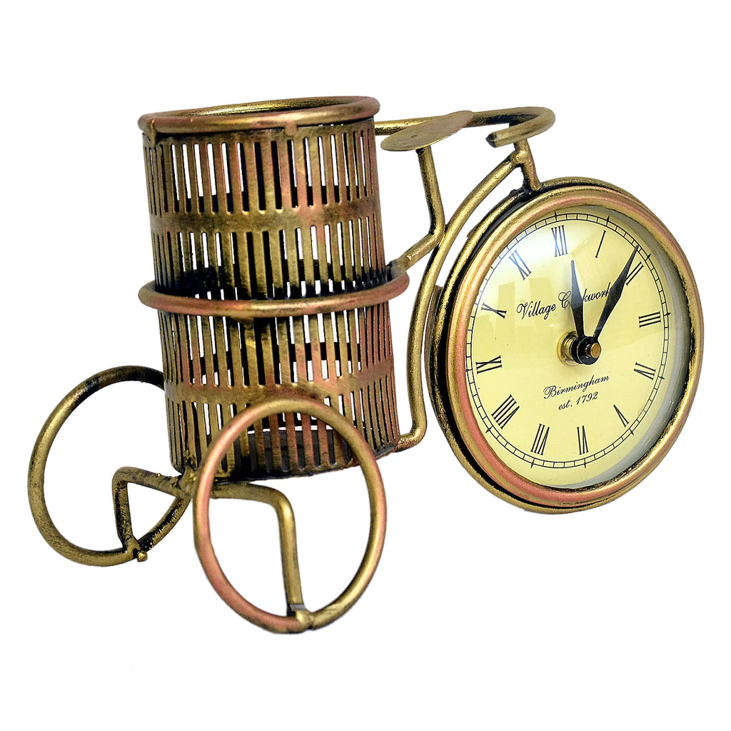 Vintage Bicycle Clock with Pen Holder I-215-A