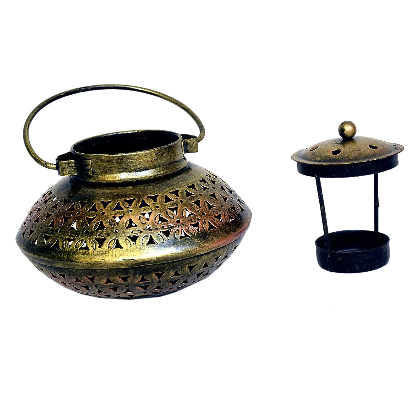Handcrafted Metal Lantern / Tea Light Holder I-217-A