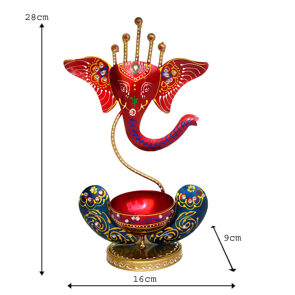 Ganesha Tealight Holder – Decorative Tabletop Diya Stand I-229-A